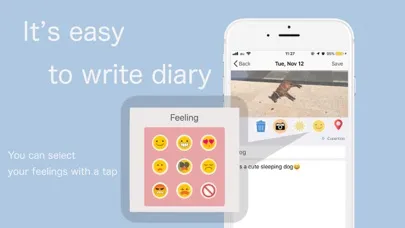 Capturas de tela do Simple Feeling Diary