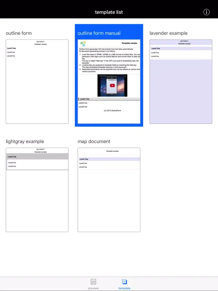 Outline Form iPad  Screenshots