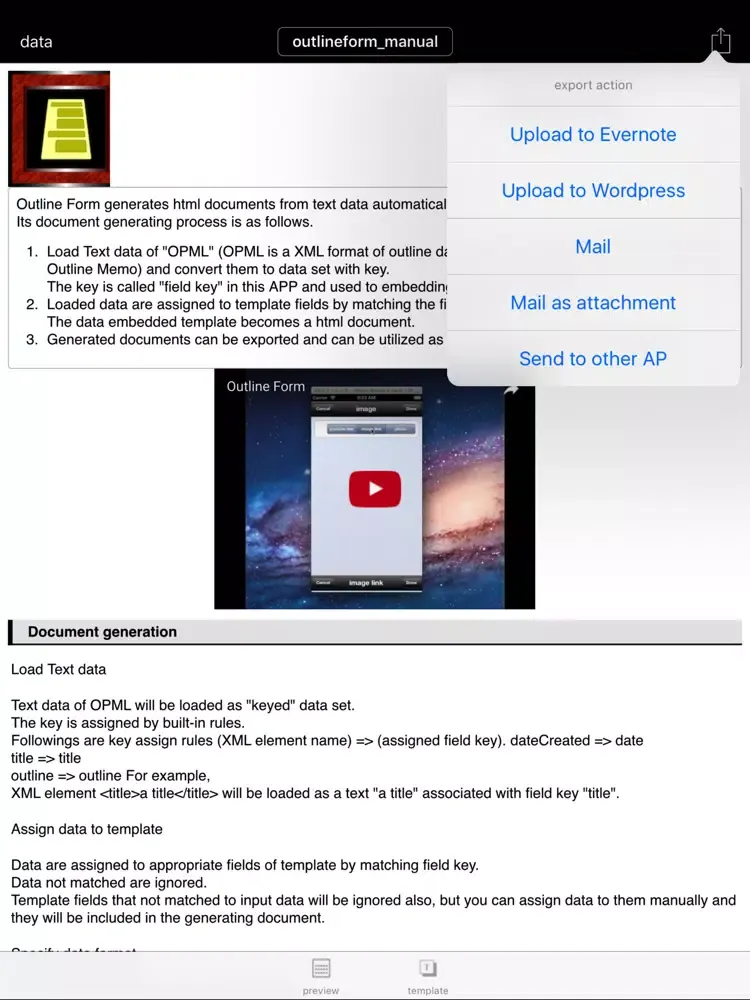 Outline Form iPad  Screenshots