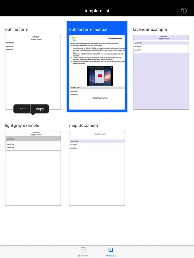 Outline Form iPad  Screenshots