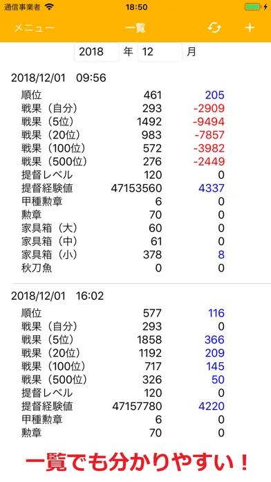 戦果帳　～艦これ戦果メモ～应用截图