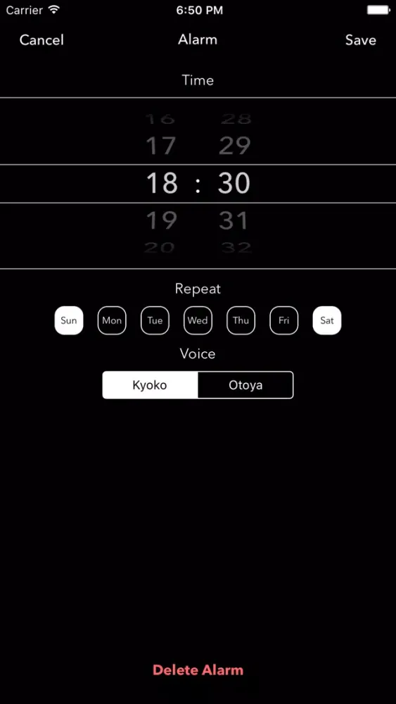 Capturas de tela do 「Asat」-スマホを見なくても時間がわかる目覚ましアプリ-