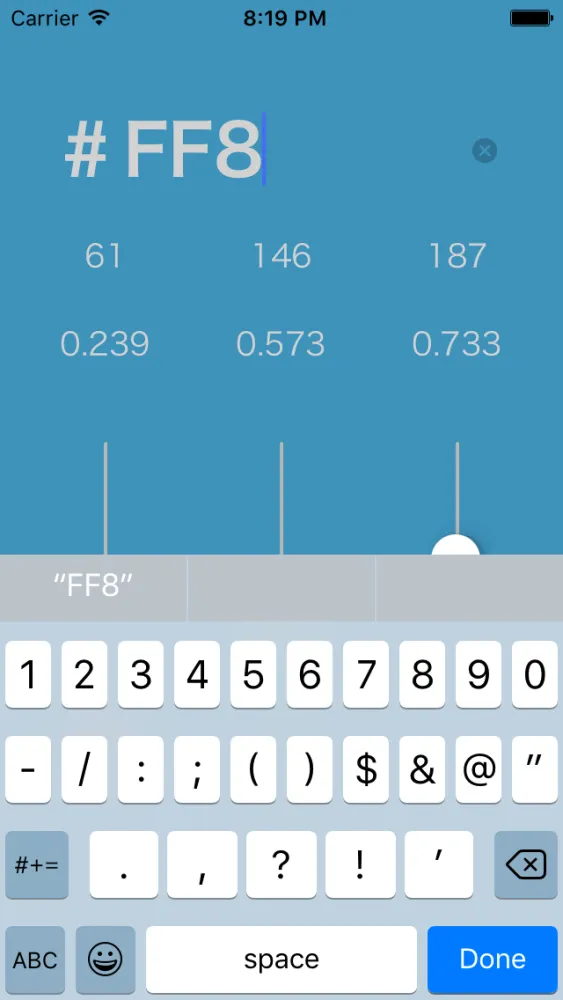 Tangkapan layar Color Picker ~ convert with slider and RGB