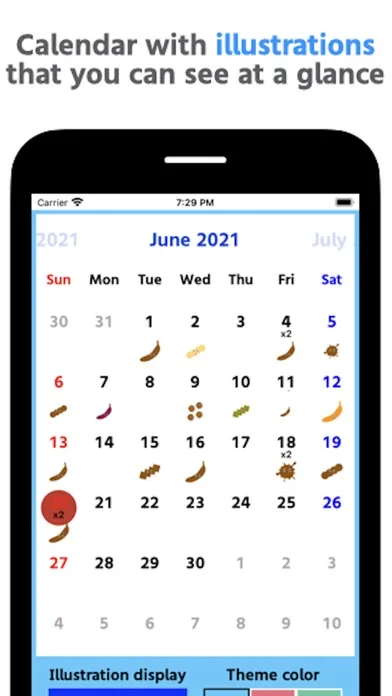 Capturas de tela do Toilet record calendar