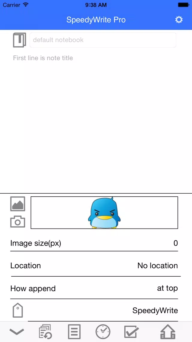 Tangkapan skrin SpeedyWrite Pro - Can quickly writing and append a note to Evernote.