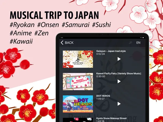 Capturas de tela do Made-In-Japan Background Music iPad 