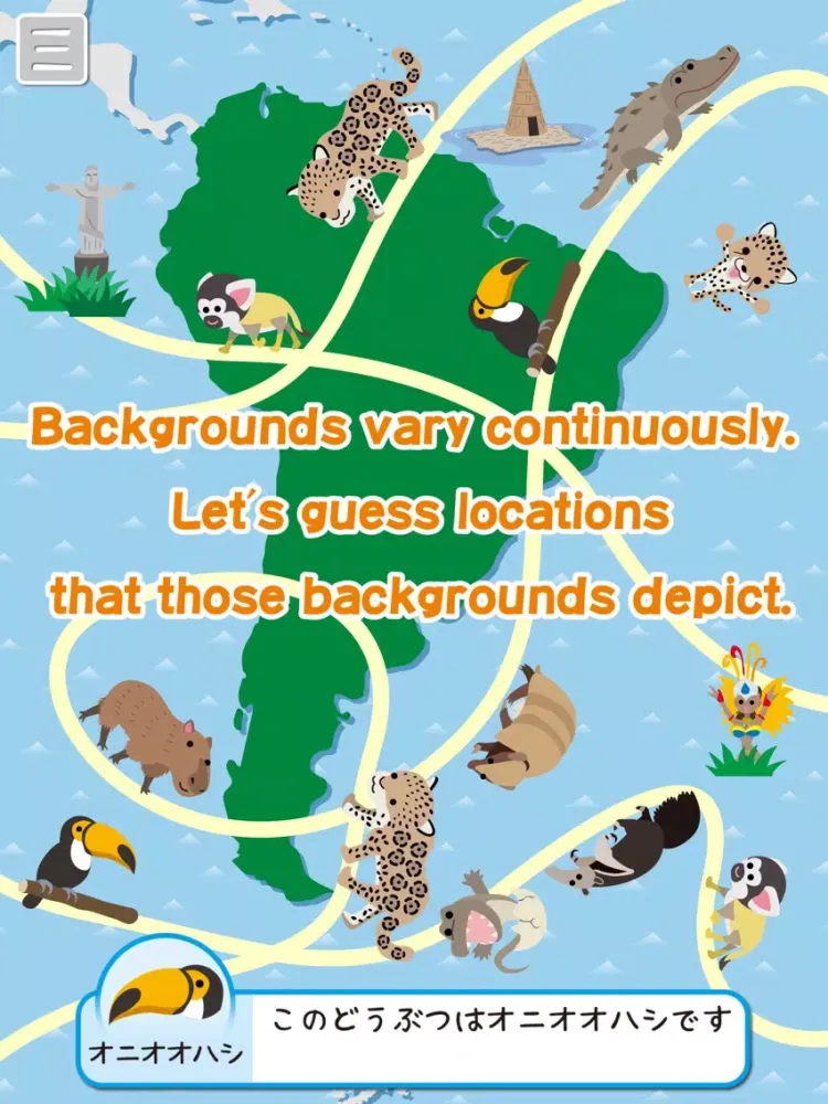 Touch & Move! South American animals - edu App iPad  Screenshots