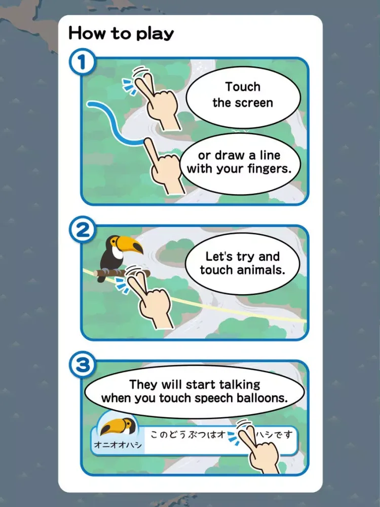 Touch & Move! South American animals - edu App iPad  Screenshots