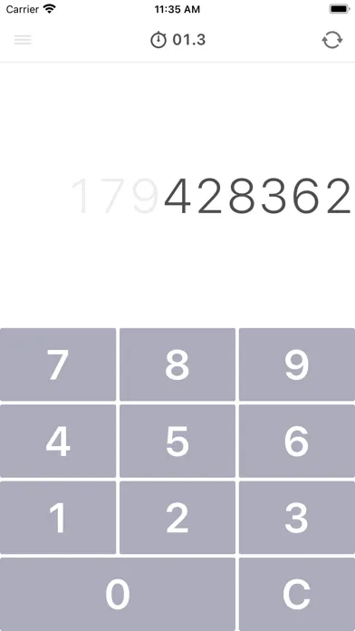 ภาพหน้าจอของ 百桁早打 - 数字入力ゲーム