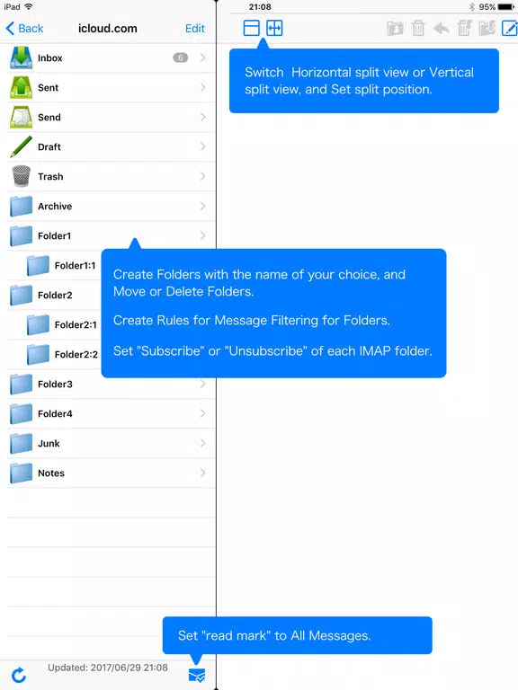 Capturas de tela do ibisMail for iPad - Filtering Mail iPad 