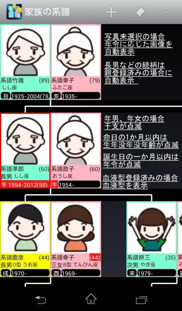 家族の系譜【安心安全の定番家系図アプリ】続柄もバッチリ表示！ Screenshots