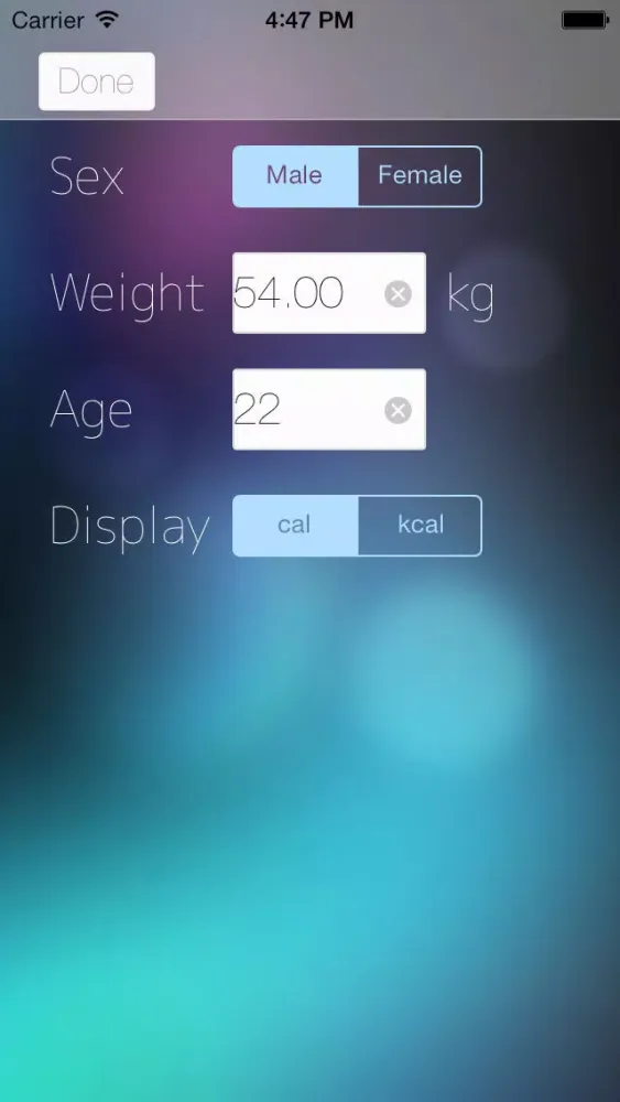 Captures d'écran de Easy Calorie Counter "Kallory"