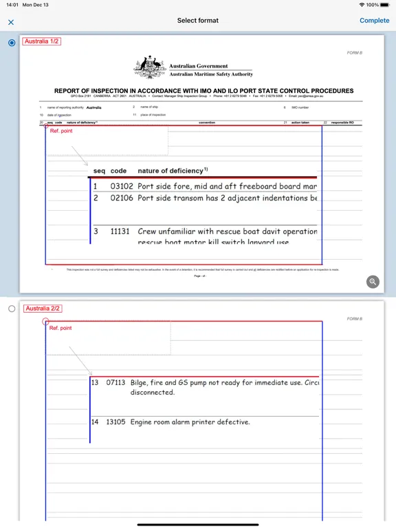 Ảnh chụp màn hình của PSC Intelligence iPad 