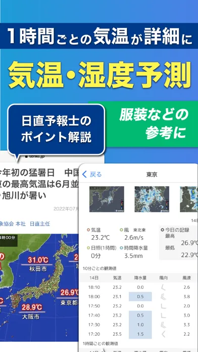 tenki.jp 日本気象協会の天気予報アプリ・雨雲レーダー スクリーンショット