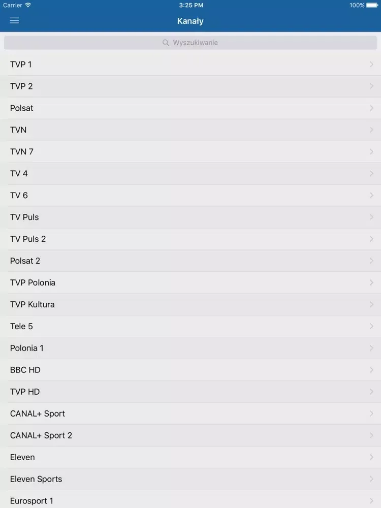 Przewodnik Telewizja Polska iPad  Screenshots