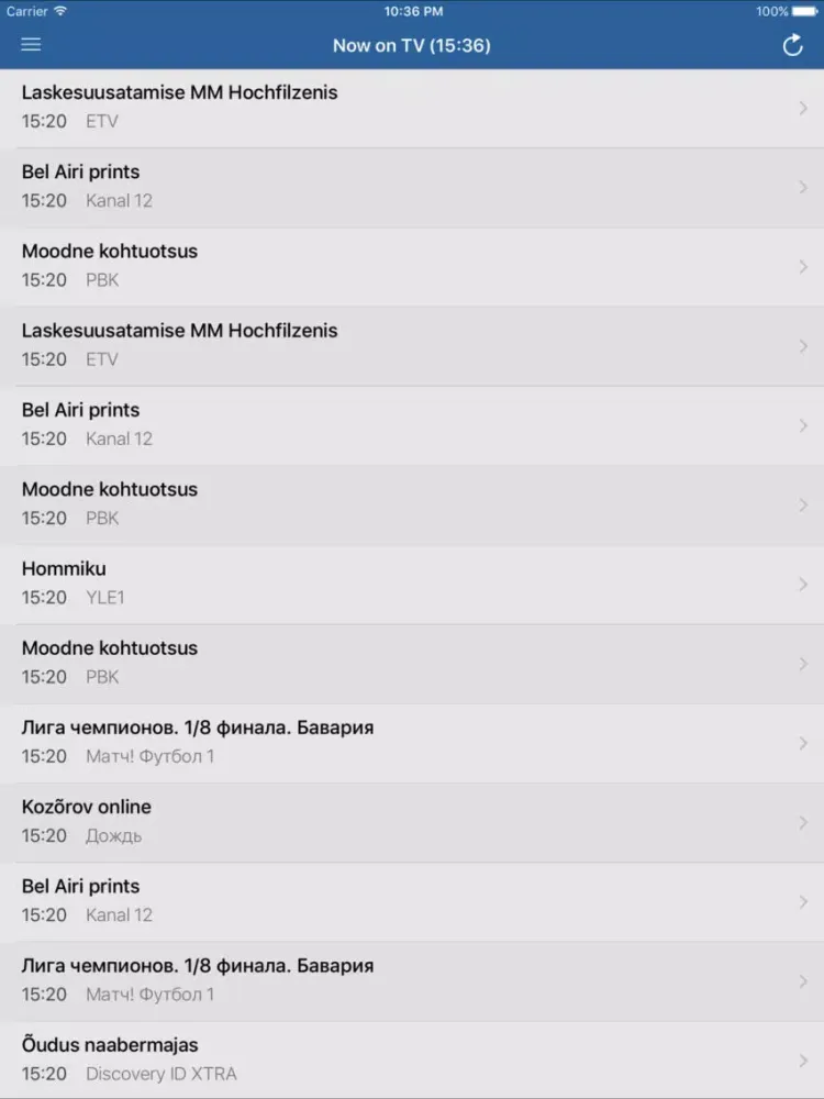 1TV - Eesti Telekanalite iPad  Screenshots