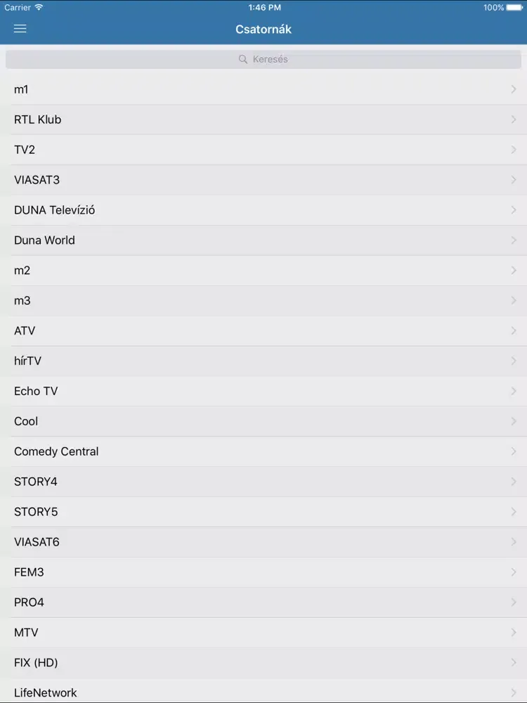 Tangkapan layar 1TV - Magyar Televízió iPad 