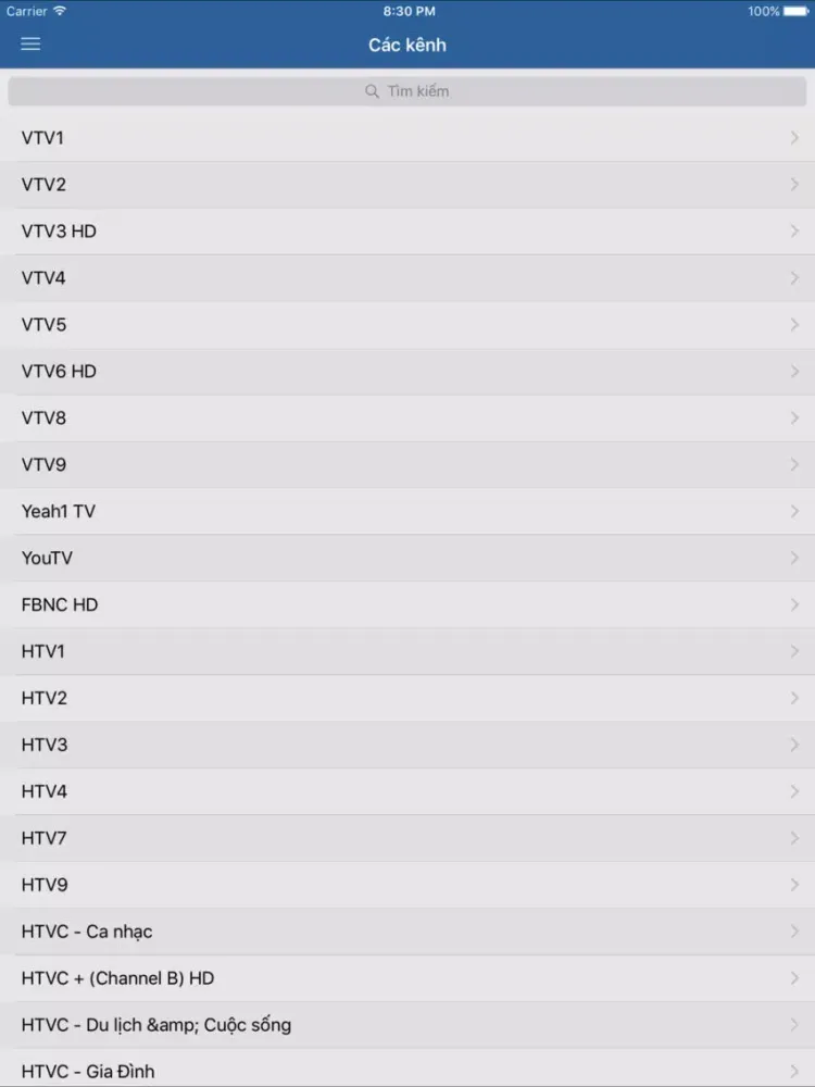Скриншоты 1TV - Truyền Hình Việt Nam iPad 