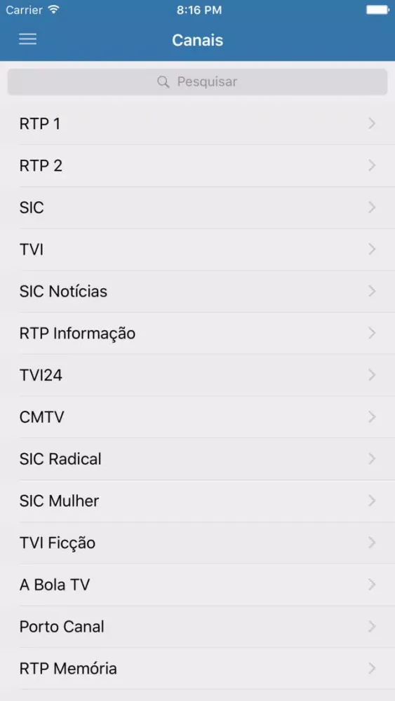 Ảnh chụp màn hình của TV - Televisão Portuguesa