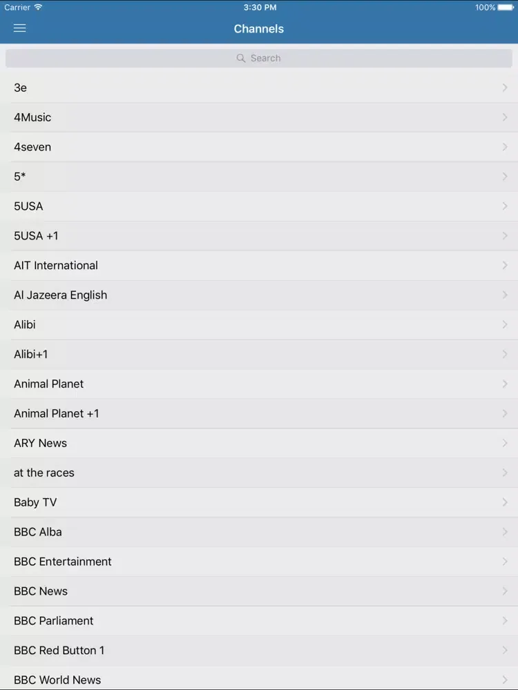 United Kingdom's Television iPad Screenshots