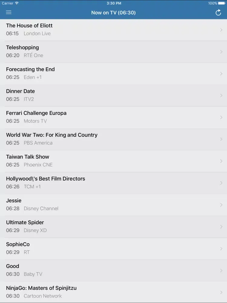 United Kingdom's Television iPad Screenshots