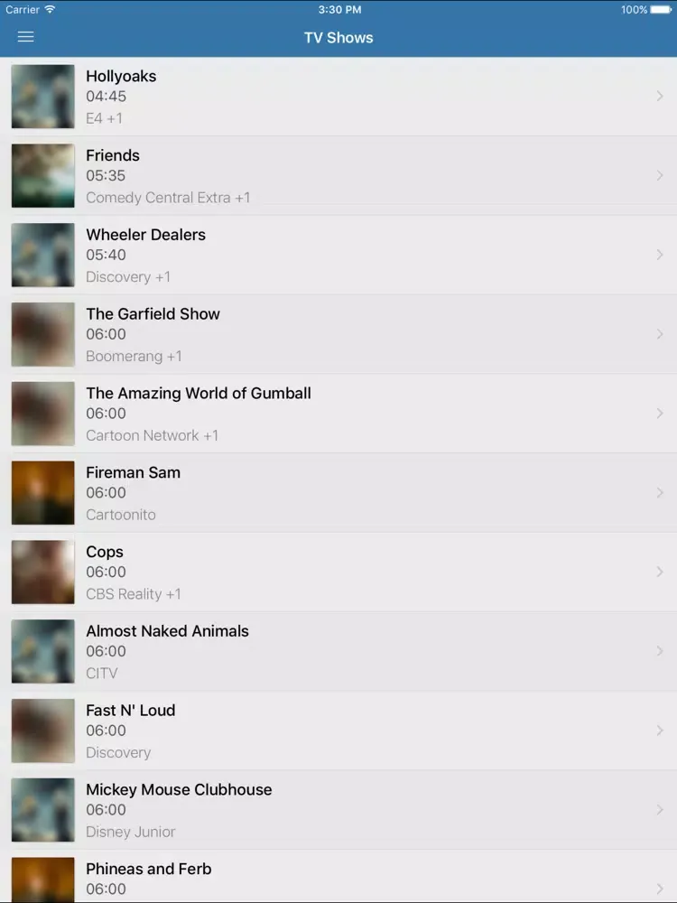 United Kingdom's Television iPad Screenshots