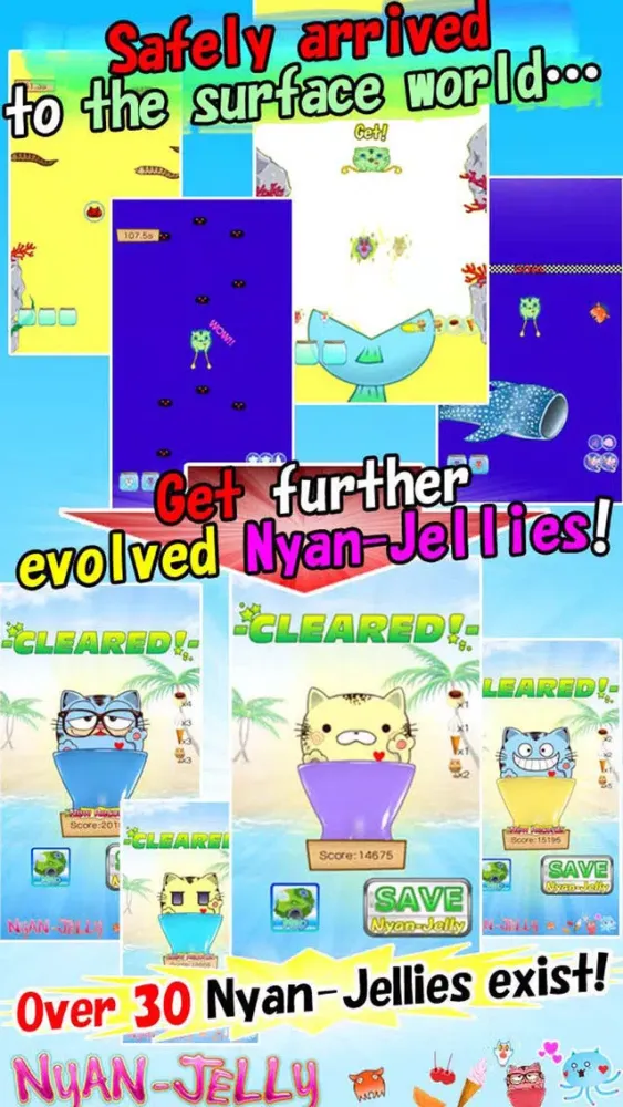 Capturas de tela do Nyan-Jelly Get & Float: Decorate with sweets!