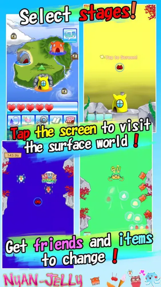 Capturas de tela do Nyan-Jelly Get & Float: Decorate with sweets!