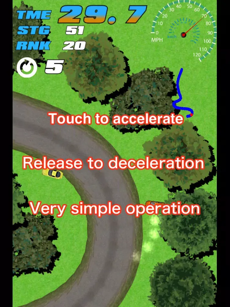 Touch Rally -very simple racing game- iPad  Screenshots