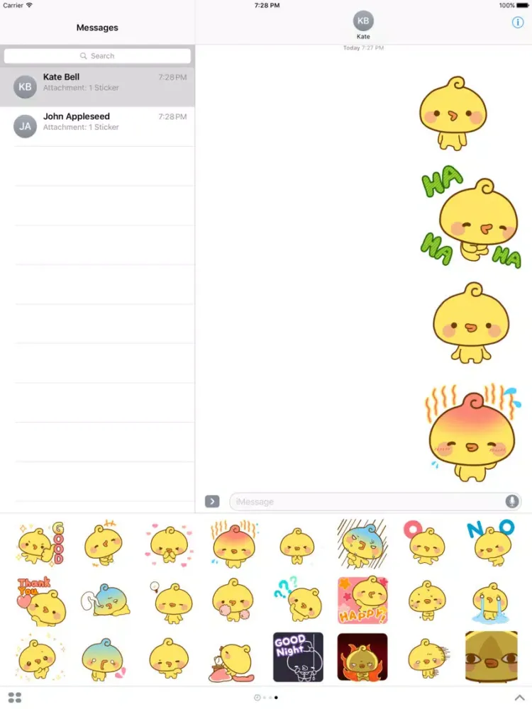 Tangkapan layar Piyomaru iPad 