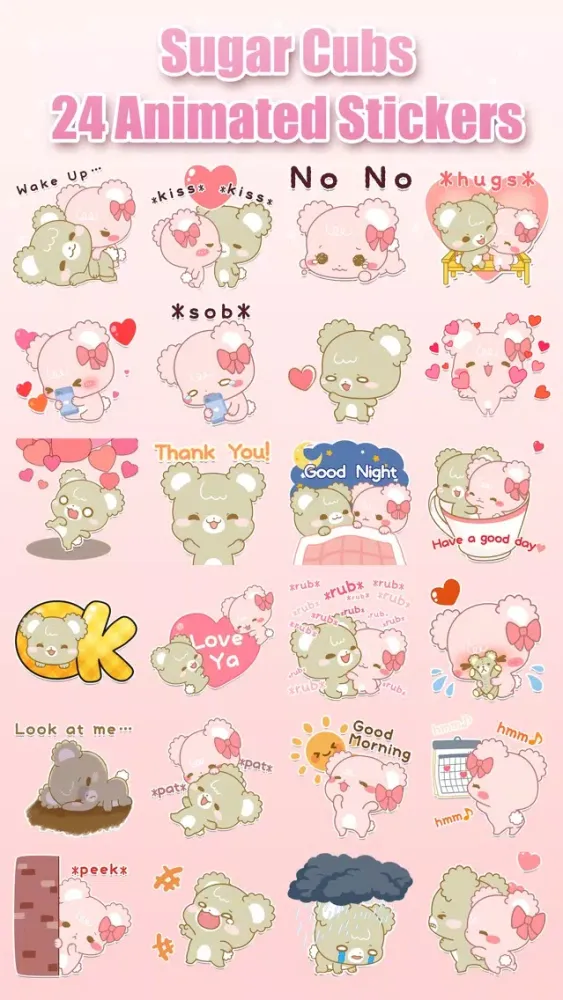 Suger Cubs - for Loving talk Animated Sticker स्क्रीनशॉट
