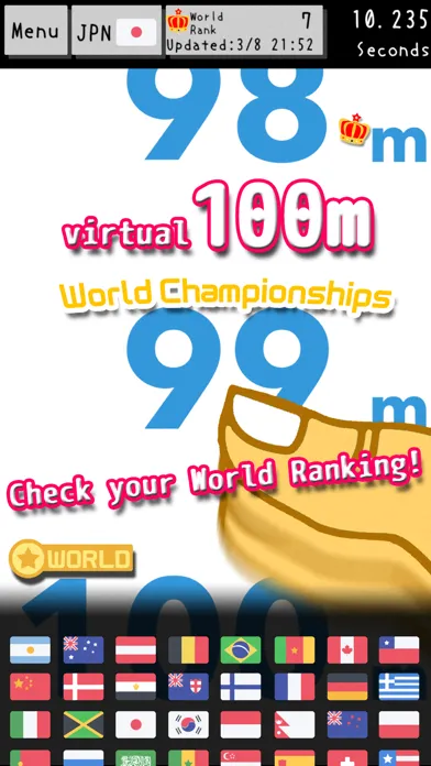 FingerDash - virtual 100m Screenshots