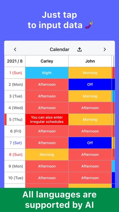 Ảnh chụp màn hình của TapShift - Shift manager