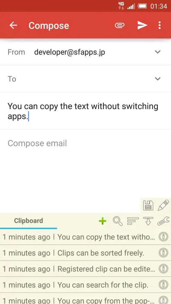 Captures d'écran de Slide Clipboard
