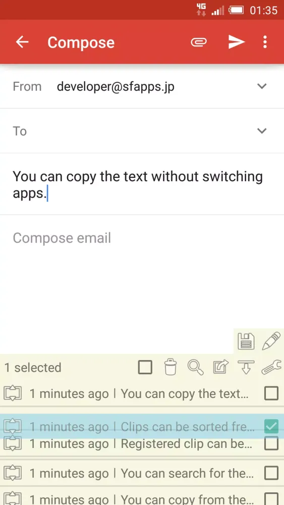 Captures d'écran de Slide Clipboard