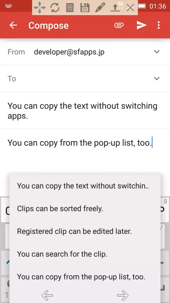 Captures d'écran de Slide Clipboard