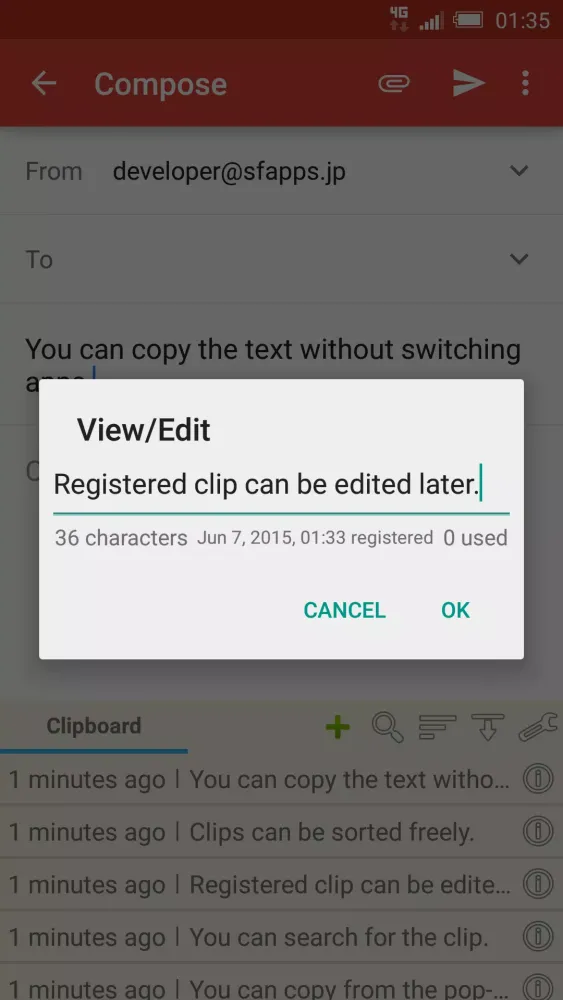 Captures d'écran de Slide Clipboard
