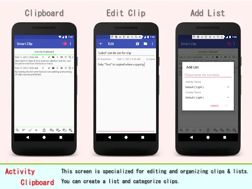 Capturas de tela do Smart Clip - Clipboard Manager