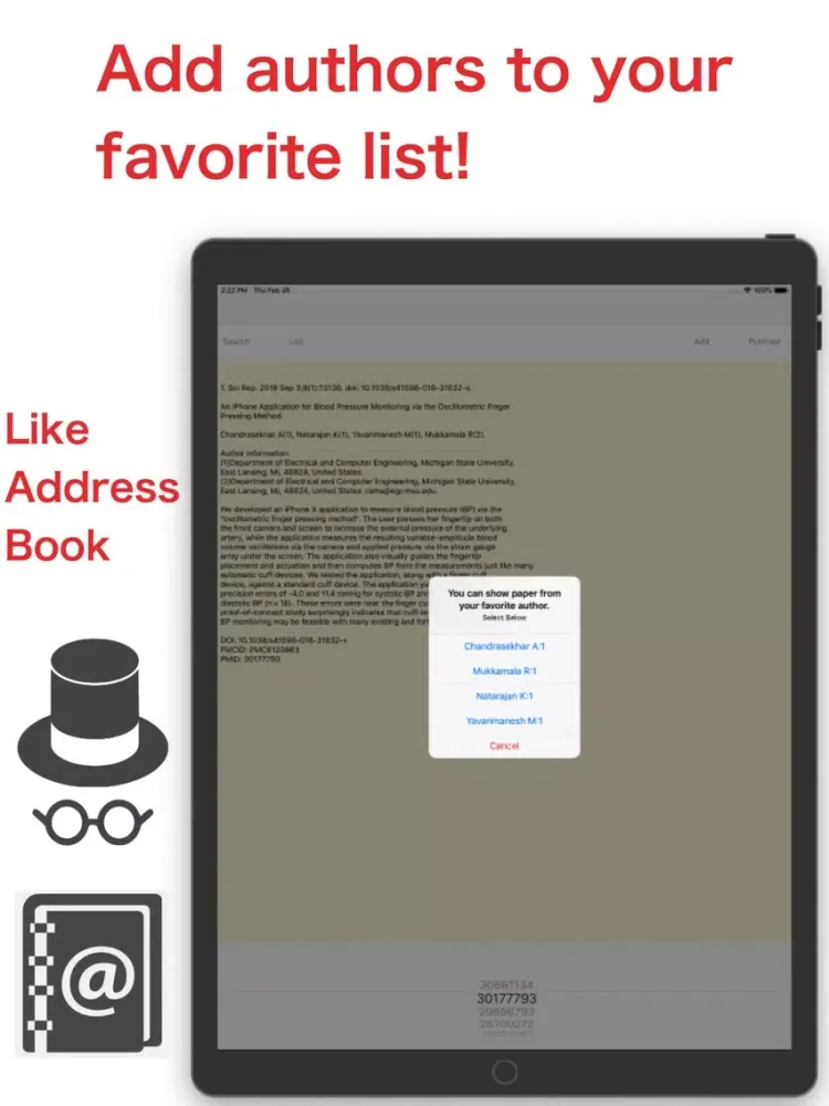 Capturas de pantalla de Pubmed Professors List iPad 