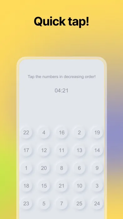 Tap Numbers Speed Test Screenshots