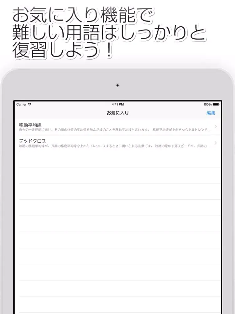 Capturas de tela do FX用語集アプリ for iPad - 初心者が迷いがちなFX用語を徹底解説！ iPad 