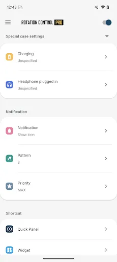 ภาพหน้าจอของ Rotation Control Pro