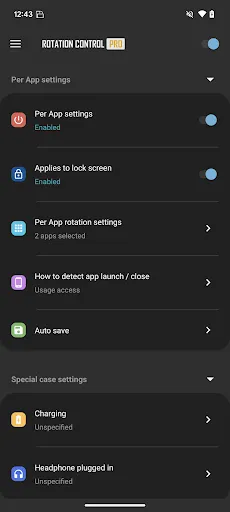 ภาพหน้าจอของ Rotation Control Pro