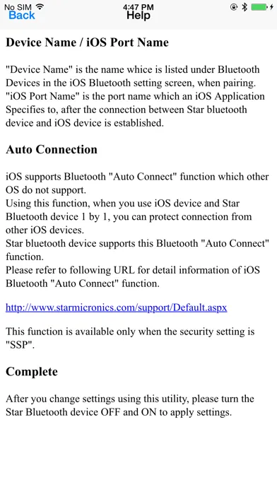 Tangkapan skrin Star Setting Utility