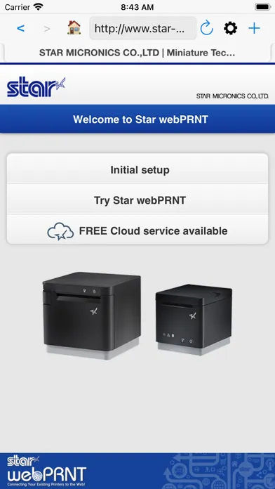Ảnh chụp màn hình của Star webPRNT Browser