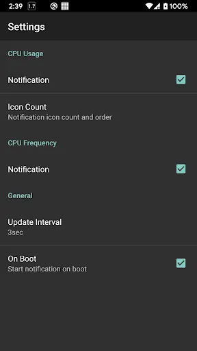 CPU Stats Ekran Görüntüleri