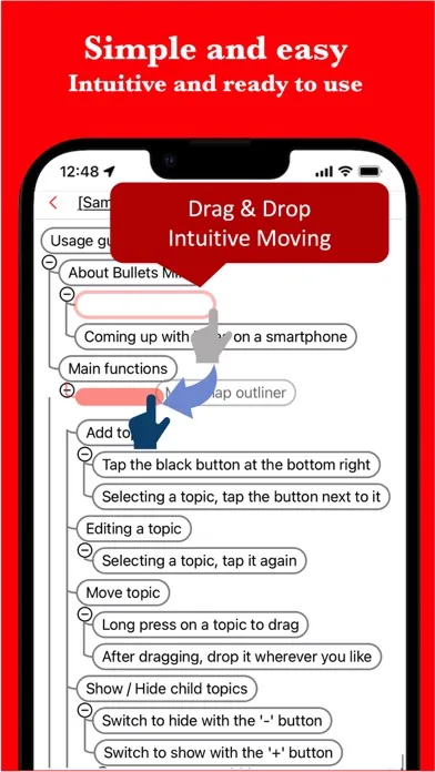 Zrzuty ekranu BulletsMind - MindMap Outliner