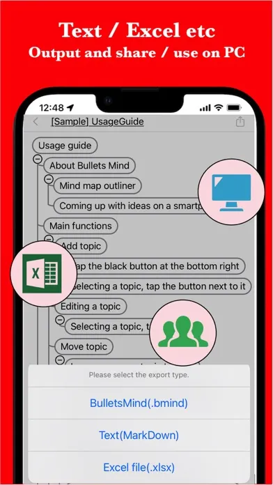 Zrzuty ekranu BulletsMind - MindMap Outliner