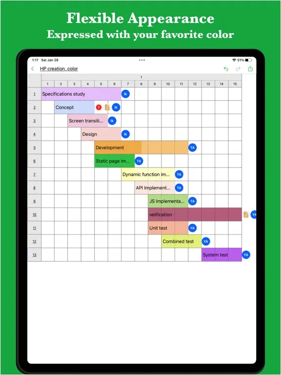 iGanttChart: Gantt Chart App iPad 应用截图