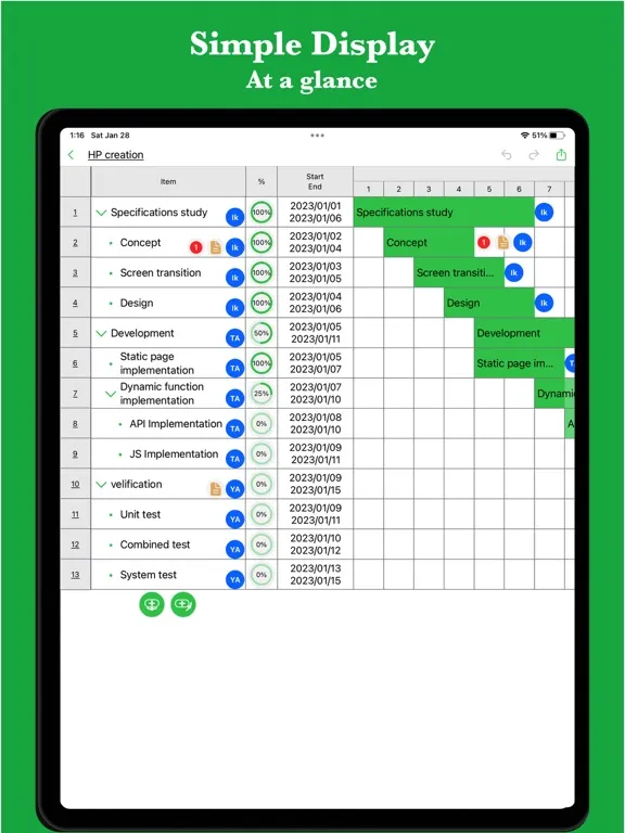 iGanttChart: Gantt Chart App iPad 应用截图